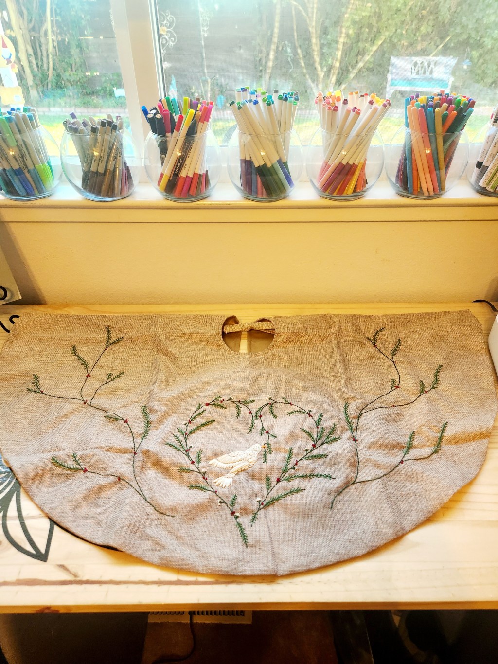 Embroidered Christmas Tree&nbsp;Skirt